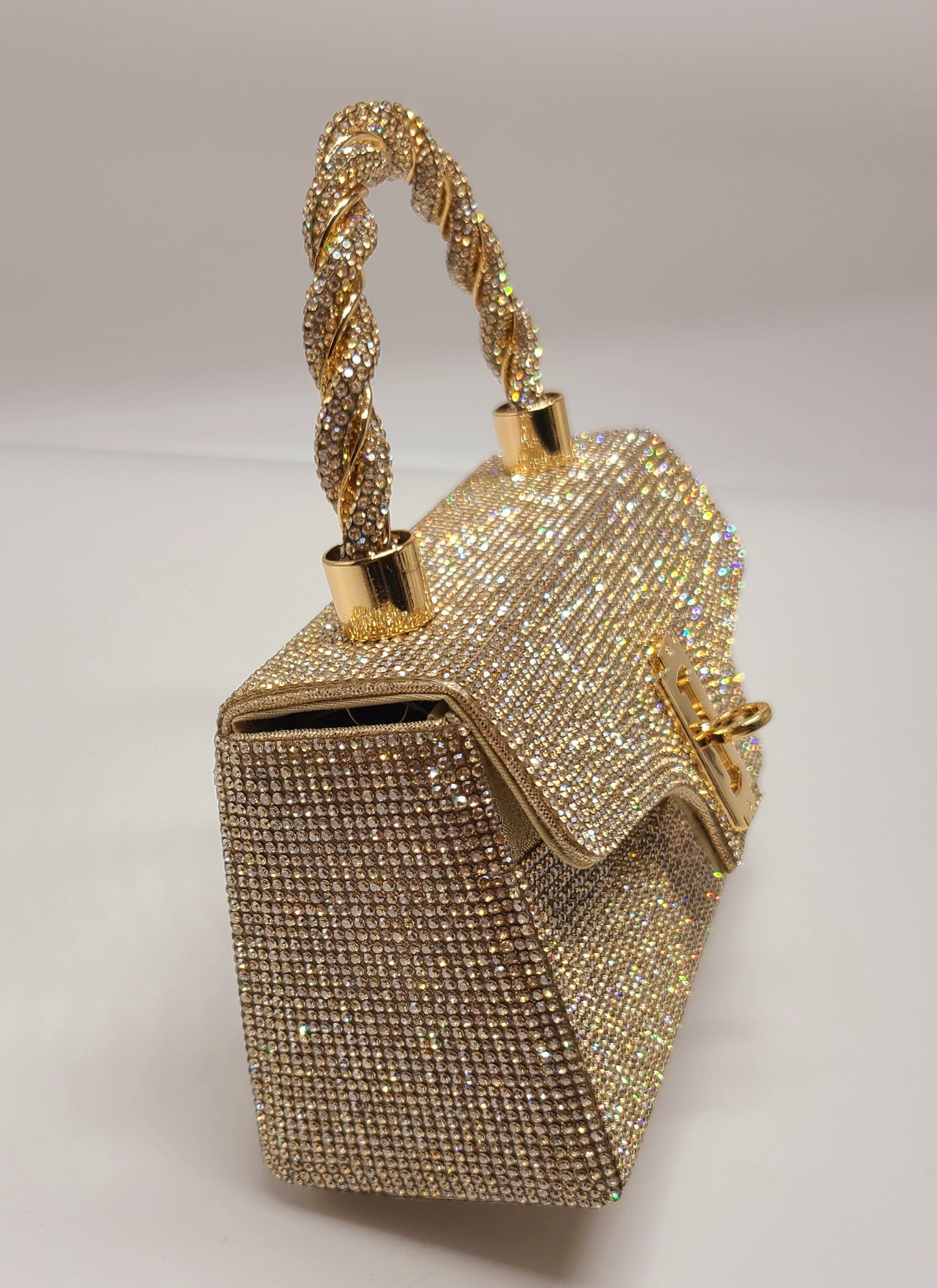 Twist Glam Rhinestones Clutch (Gold)