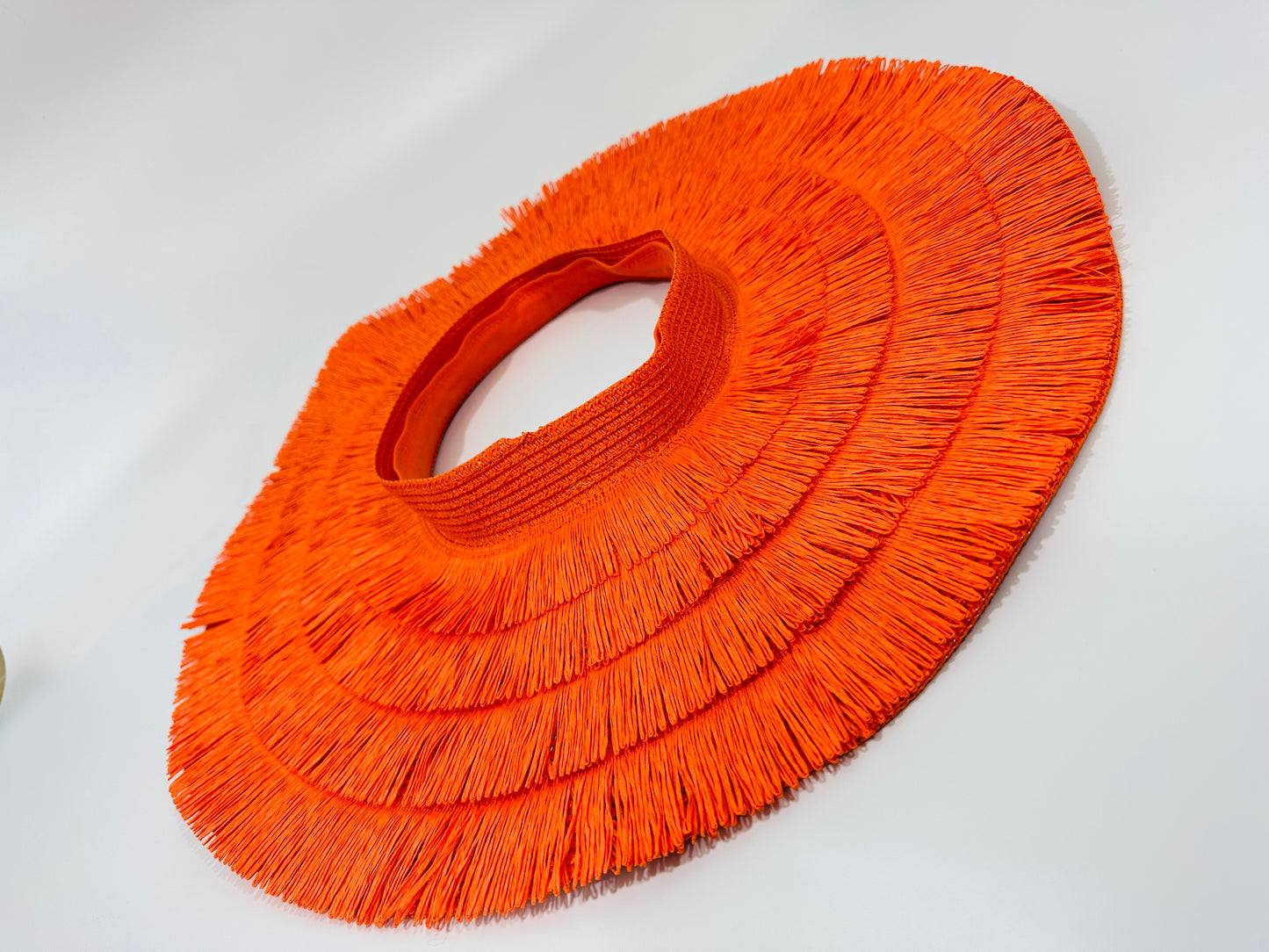 Vacation Vibes Fringe Straw Hat (Orange)