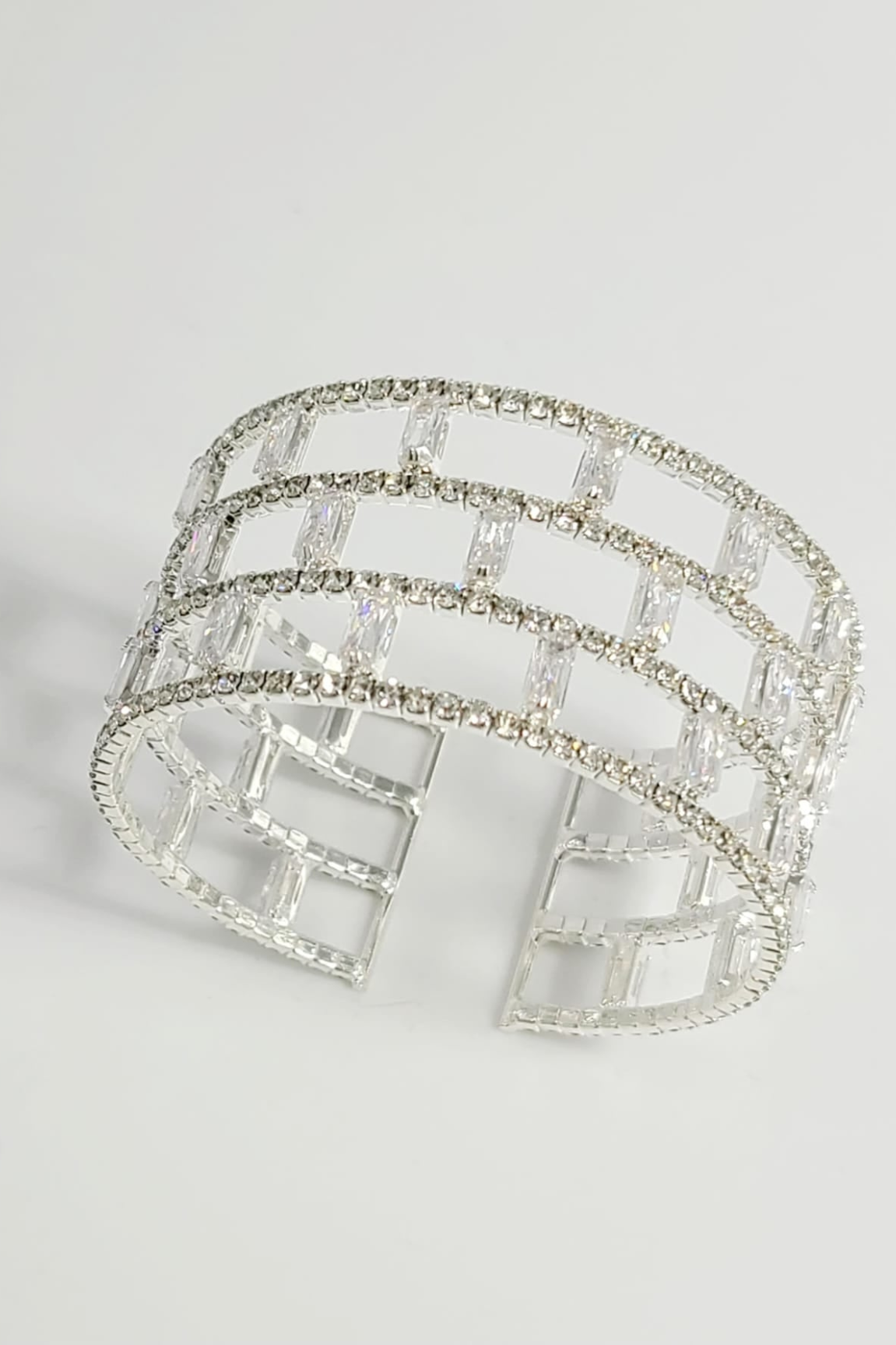 Luminous Lattice Cuff Bracelet (Silver)