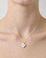 Cubic Zirconia Crystal Clover Pendant Necklace