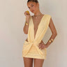 Ethereal Elegance Long Sleeve Mini Dress- Yellow | Mini Dress