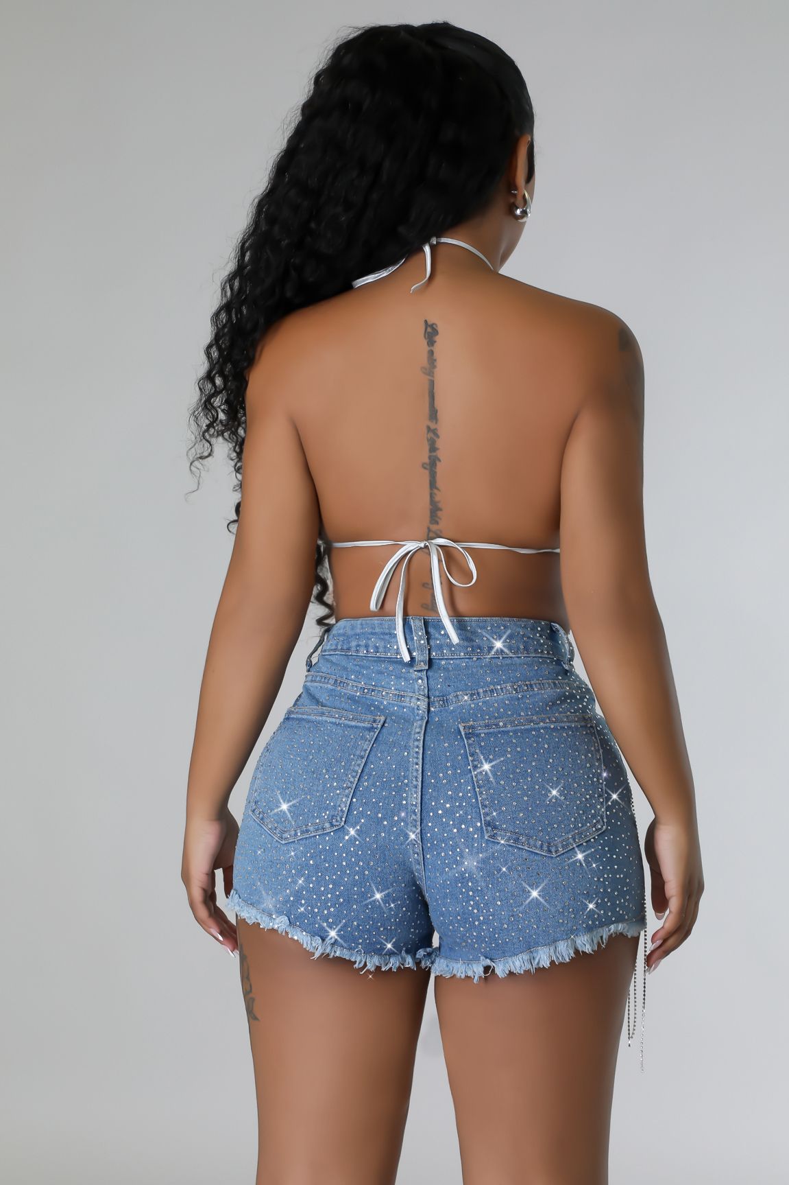 Silverfall Strappy Shorts (Mid Blue)