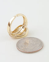 Bejeweled Buckle Statement Ring - Gold Clear