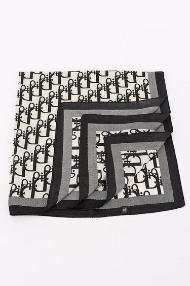 Signature Print Luxe Bandana - Navy Square Scarf