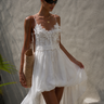 Ethereal Blossom High-Low Dress – White