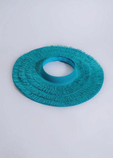 Fringe Straw Sun Hat in Turquoise – Vacation Vibes Style