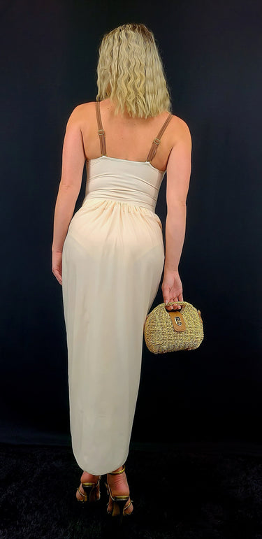 2pcs Oceanic Glamour Swimsuit Set (Brown) - Palazzo Couture Online