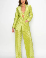 Elegant  matching two piece pant set styled for going out