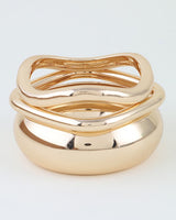 Modern Polished Ripple Bangle Bracelet Set
