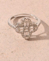 Multi Crystal Clover Statement Ring