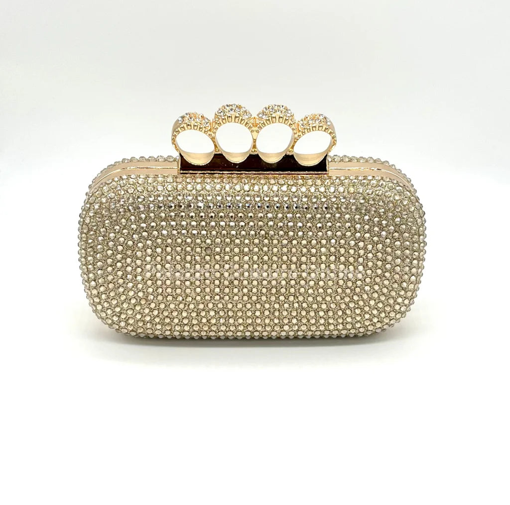 4 Seasons Rhinestones Clutch (Gold) Hand Bag