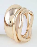 Modern Polished Ripple Bangle Bracelet Set