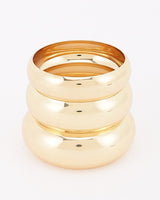 Three-Piece Chunky Dome Bangle Bracelet Set