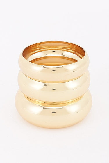 Three-Piece Chunky Dome Bangle Bracelet Set
