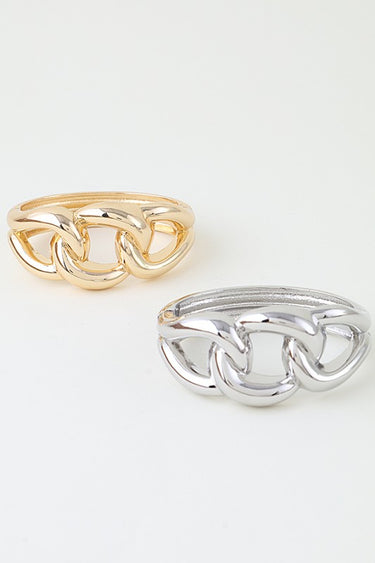 Chunky Polished Curb Chain Cuff Bracelet
