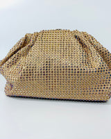 Luxe evening clutch in Light-Gold with bead embellishments