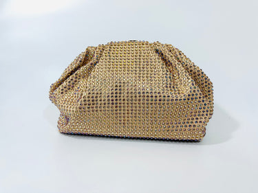 Luxe evening clutch in Light-Gold with bead embellishments