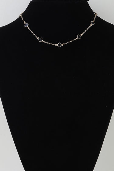 Minimal Clover Charm Chain Necklace