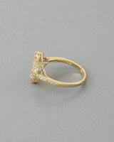 Multi Crystal Clover Statement Ring