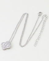 Cubic Zirconia Crystal Clover Pendant Necklace