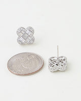 Cubic Zirconia Clover Stud Earrings
