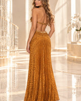 Sequin Mock Neck Maxi Dress (Black) - Palazzo Couture Online