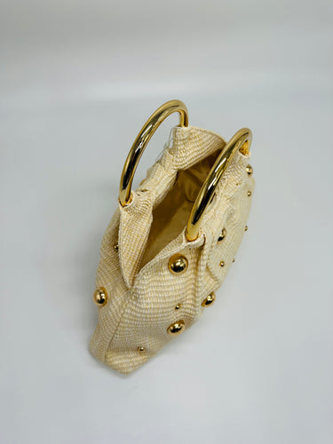 Spacious ivory tote bag soft woven design – beach and city ready