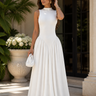 Sculpted Flow Maxi Dress - Ivory