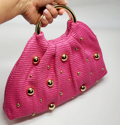 Vacation Mode Soft Woven Tote Bag (Fuchsia )