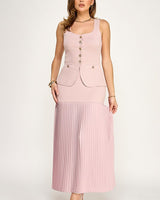 Parisian Pleat Elegance 2-Piece Skirt Set - Natura | Skirt Set