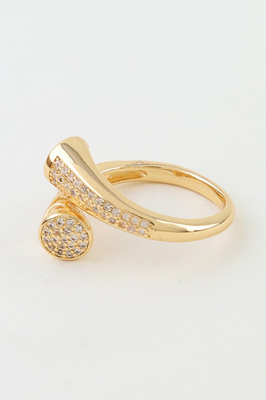 Bejeweled Crystal Vine Wrap Ring -Gold Clear