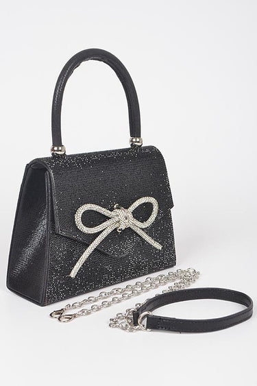 Crystal Bow Elegance Top Handle Bag