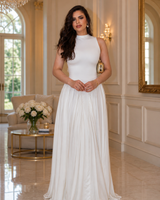 Sculpted Flow Maxi Dress - Ivory