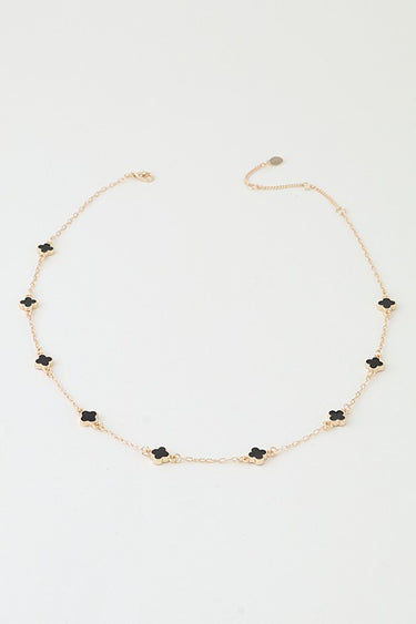 Minimal Clover Charm Chain Necklace