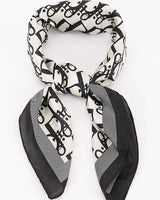 Signature Print Luxe Bandana - Navy Square Scarf