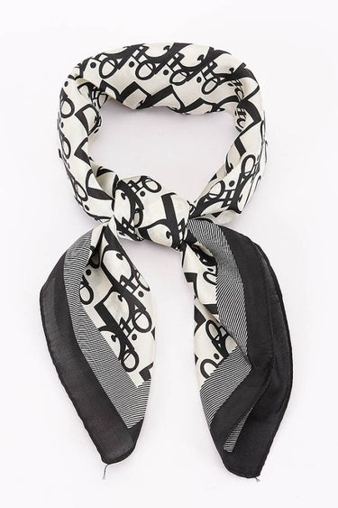 Signature Print Luxe Bandana - Navy Square Scarf