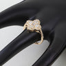 Multi Crystal Clover Statement Ring