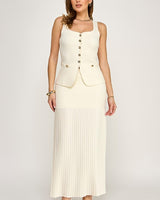 Parisian Pleat Elegance 2-Piece Skirt Set - Natura | Skirt Set