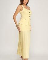 Parisian Pleat Elegance 2-Piece Skirt Set - Natura | Skirt Set