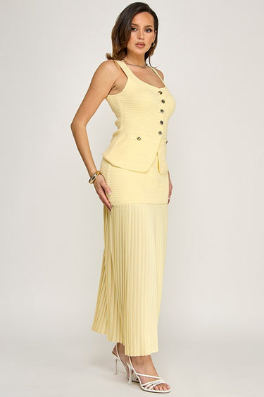 Parisian Pleat Elegance 2-Piece Skirt Set - Natura | Skirt Set