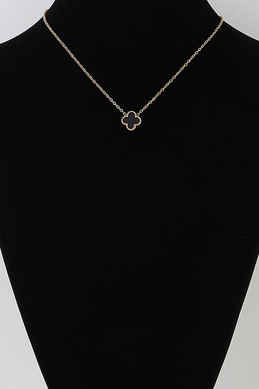 Black Clover Pendant Stainless Steel Necklace