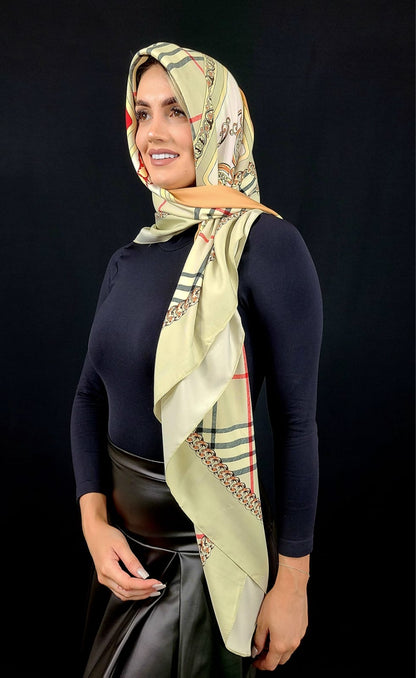 Derby Style Print Satin Scarf