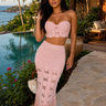 Golden Knit Bustier Top & Skirt Set - Palazzo Couture Online
