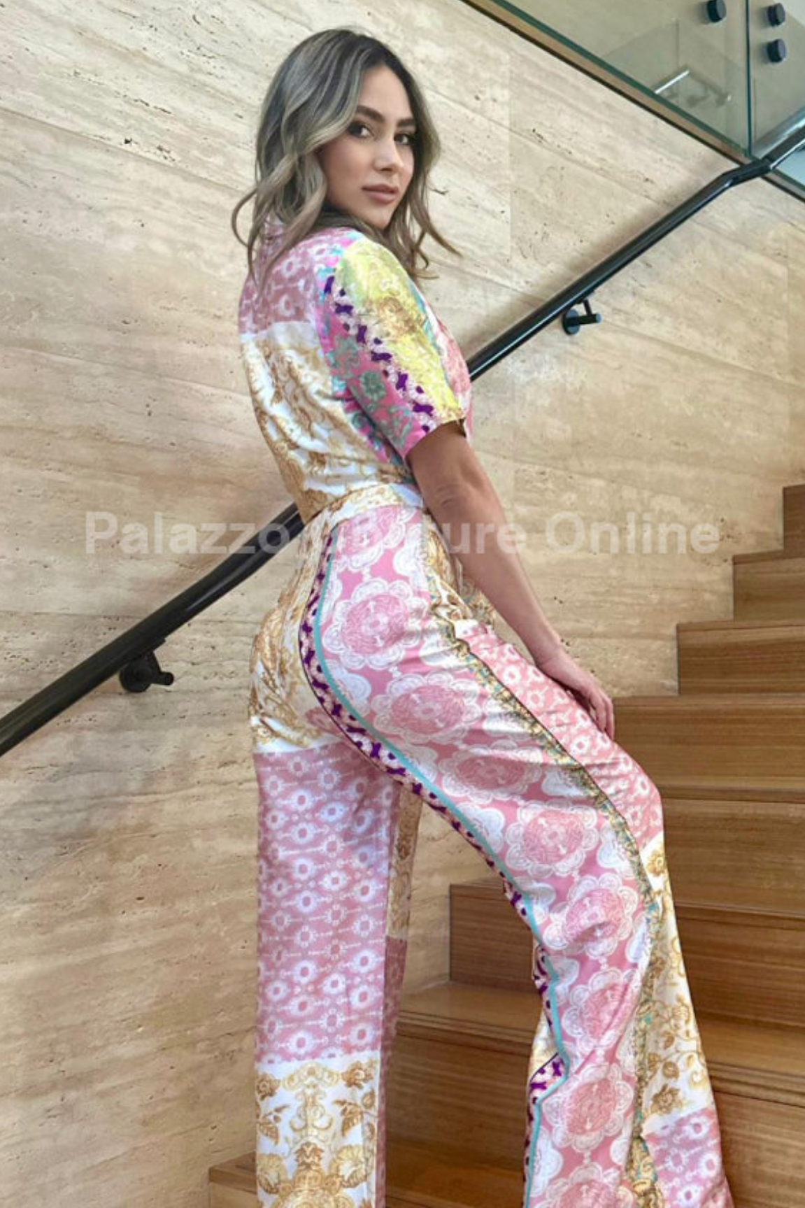 Paris Fabulous Pant Set (Pink multi)