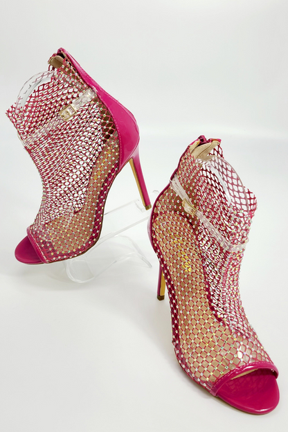 Tisha High Heel Ankle Boots (Pink)