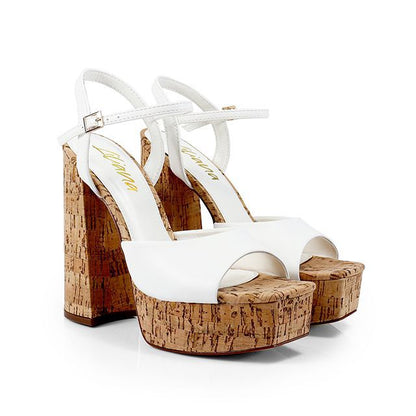 Retro Style Wedges (White )