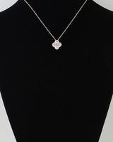 Cubic Zirconia Crystal Clover Pendant Necklace