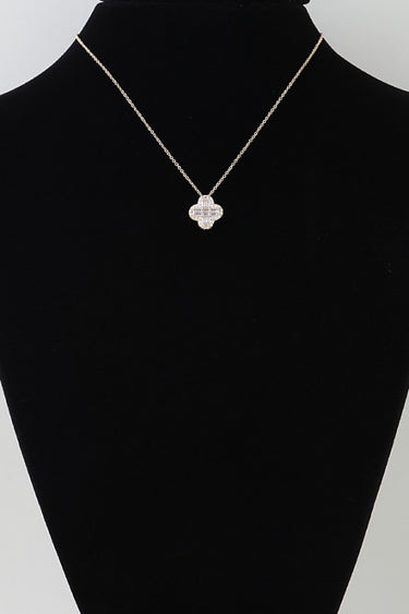 Cubic Zirconia Crystal Clover Pendant Necklace