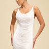 White Bodycon Dress – Evita Rhinestone Mini Style