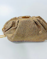 Compact Light-Gold clutch for formal occasions